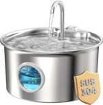 Cat Water Fountain Stainless Steel: Cat Fountain for Drinking - 88oz/2.6L Pet Wa... - Image 2