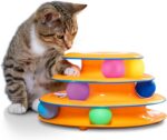 Catstages Tower of Tracks Cat Toy – 3-Level Track Tower with 6 Balls, Interactiv... - Image 2