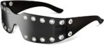 Crazy Feng Y2K Sunglasses for Women Men 2026 Futuristic Wrap Around Fashion Tren... - Image 2