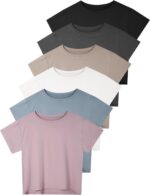Dalavch 4/6 Pack Women's Crop Top Short Sleeve Athletic Workout Yoga Running Gym... - Image 2