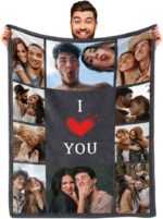 DayOfShe Custom Blanket with Photo I Love You Girlfriend Boyfriend Gifts,Persona... - Image 2