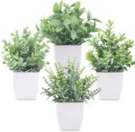 Der Rose 4 Pack Fake Plants Mini Artificial Greenery Potted Plants for Home Deco... - Image 2