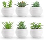 Der Rose Set of 6 Succulents Plants Artificial in Pots Small Fake Plants for Bed... - Image 2