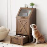 Dog Feeding Station,Dog Food Storage Cabinet,Pet Feeding Station with 2 Elevated... - Image 2