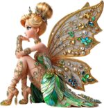 Fairy Sitting Jeweled Wings Acrylic Desktop Decoration, Suitable for Home Décor ... - Image 2