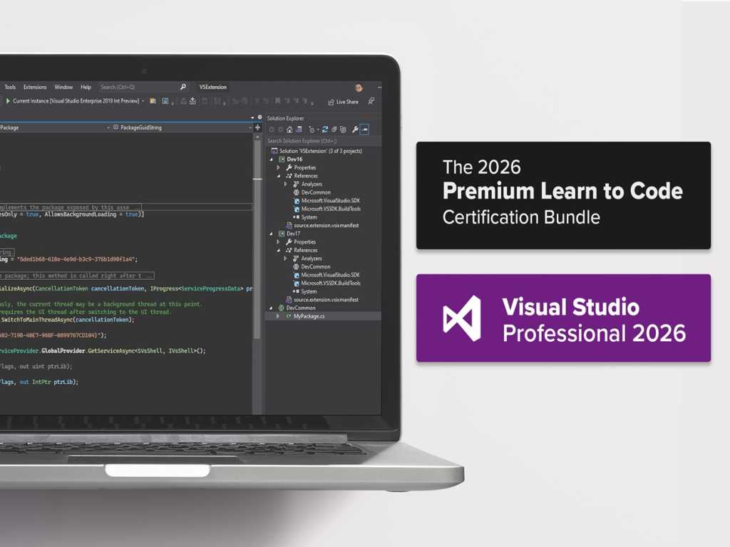 Microsoft Visual Studio Professional 2026 + The Premium Learn to Code Certification Bundle
