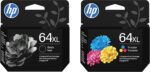 HP 64XL Black and 64XL Tri-Color Ink Cartridge 2 Pack for Printers | Works with ... - Image 2