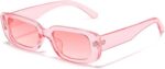 IKANOO Retro Rectangle Sunglasses for Women Men Small Square Frame Trendy Y2K 90... - Image 2