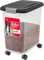 IRIS USA Airtight Dog Food Storage Container, Up to 30 lbs, Attachable Wheels, f... - Image 2