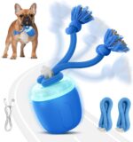 Interactive Dog Toys, Automatic Moving and Rolling Dogs Toy with Rope for Medium... - Image 2