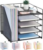 LEKETREE Desk Organizers and Accessories, 5-Tier Paper Letter Tray Organizer wit... - Image 2