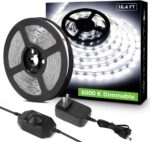 Lepro LED Strip Light White, 16.4ft Dimmable Vanity Lights, 6000K Super Bright L... - Image 2