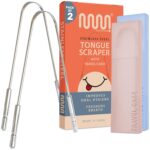 MasterMedi Tongue Scraper for Adults with Multicolor Travel Cases (2 Pack), 100%... - Image 2