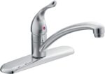 Moen Chateau Chrome One-Handle Low Arc Kitchen Faucet for 3-Hole Sinks, 7425 - Image 2