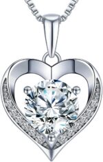 ONLYLIKE Heart Pendant Necklace Gifts for Wife, Engraved 'I LOVE YOU' Gift for W... - Image 2