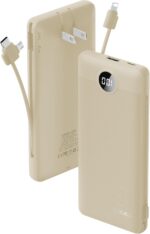 Portable Charger Built-in Cables and AC Wall Plug, USB C Power Bank 10000mAh, Tr... - Image 2