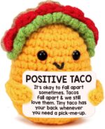Positive Crochet Taco Birthday Gifts for Women Men Teacher Appreciation Fathers ... - Image 2