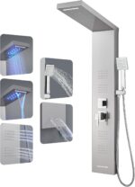 ROVOGO LED Shower Panel Tower System 46.5", 5-Function Shower Column with Rainfa... - Image 2