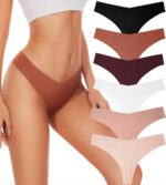 Seamless Thongs For Women V-waisted No Show Thong Seamless Panties Breathable Co... - Image 2