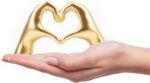 Small Heart Hands Sculpture Decor for Living Room Bedroom Bookshelf Coffe Table ... - Image 2