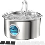 Stainless Steel Cat Water Fountain: Cat Fountain with 6 Filters + 3 Sponges - 88... - Image 2