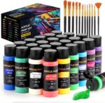 TMOL Acrylic Paint Set, 24 Colors (2 oz/Bottle) with 12 Art Brushes, Art Supplie... - Image 2