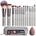 Travel Makeup Brush Set BS-MALL 14 Pcs with 1 Pcs Makeup Sponge – Essential Foun... - Image 2