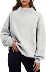 Trendy Queen Womens Oversized Sweatshirts Mock Neck Pullover Long Sleeve Tops Fa... - Image 2