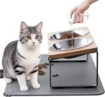 Upgraded Elevated Cat Bowls with Food Mat,15°Tilted Stand Anti Vomiting Raised C... - Image 2