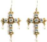 Virgins Saints & Angels Audrey Crystal Cross Earrings for Women, Luxury Fashion ... - Image 2