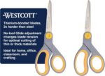 Westcott 8” Titanium Bonded Scissors with Adjustable Glide and Soft Handle, 2-Pa... - Image 2