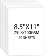 White Cardstock 8.5 X 11, 40 Sheets Card Stock, 75lb/ 200gsm Copy Paper, Cardsto... - Image 2
