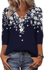 Zeagoo Women Long Sleeve Tops Dressy Casual V Neck Tshirts Basics Tee 2025 Fall ... - Image 2
