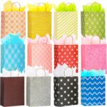 12 Pack 13" Large Kraft Paper Gift Bags Assortment with Tissue Paper & Handles, ... - Image 2
