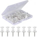 120-Pack Push Pins for Bulletin Board, Thumb Tacks with Clear Plastic Tip and St... - Image 2