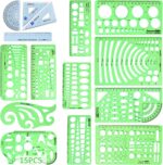 15PCS Geometric Drawings Templates, Measuring Geometry Rulers, Drafting Stencils... - Image 2