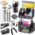 17 in 1 Black Desk Organizers and Accessories Set, 3 Office Desk Supplies Storag... - Image 2