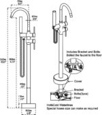 Freestanding Bathtub Faucet Tub Filler Faucets Chrome Floor Mounted Brass Bathro... - Image 3