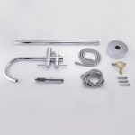 Freestanding Bathtub Faucet Tub Filler Faucets Chrome Floor Mounted Brass Bathro... - Image 7