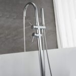 Freestanding Bathtub Faucet Tub Filler Faucets Chrome Floor Mounted Brass Bathro... - Image 8