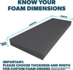 Foamma Custom Cut-to-Size Foam (Charcoal) - High & Medium Density Custom Upholst... - Image 4