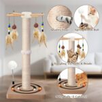 PAROTO Cat Scratching Post, Sisal Cat Tree Tower Scratcher for Indoor Cats Adult... - Image 4
