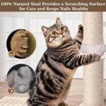 PAROTO Cat Scratching Post, Sisal Cat Tree Tower Scratcher for Indoor Cats Adult... - Image 8