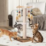PAROTO Cat Scratching Post, Sisal Cat Tree Tower Scratcher for Indoor Cats Adult... - Image 9