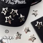 Star Hair Clips 2000s Y2K Snap Hair Barrettes Non Slip Star Hair Accessories Sil... - Image 7