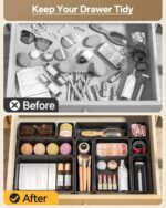 KEMETHY 25 PCS Plastic Drawer Organizers Set, 4 Sizes Vanity Organizer, Makeup a... - Image 4