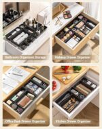 KEMETHY 25 PCS Plastic Drawer Organizers Set, 4 Sizes Vanity Organizer, Makeup a... - Image 5