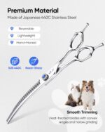 ULG Curved Thinning Dog Shears for Grooming, 7 Inch Professional Curved Thinning... - Image 3