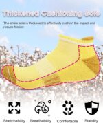 YSense 6 Pairs Womens Ankle Socks Cotton Cushioned Athletic Running Socks with M... - Image 4