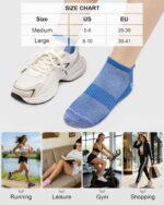 YSense 6 Pairs Womens Ankle Socks Cotton Cushioned Athletic Running Socks with M... - Image 7